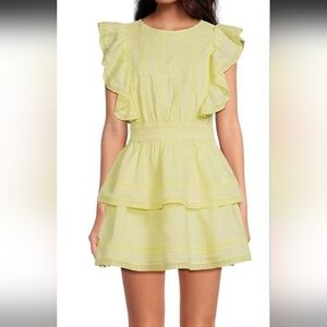 Chelsea & Violet Bekah Cotton Butter Lace Crew neck A line mini dress Large NWT